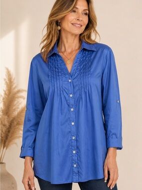 ✨ Antilia Femme Button Front Tunic Blouse – Effortlessly Chic ✨